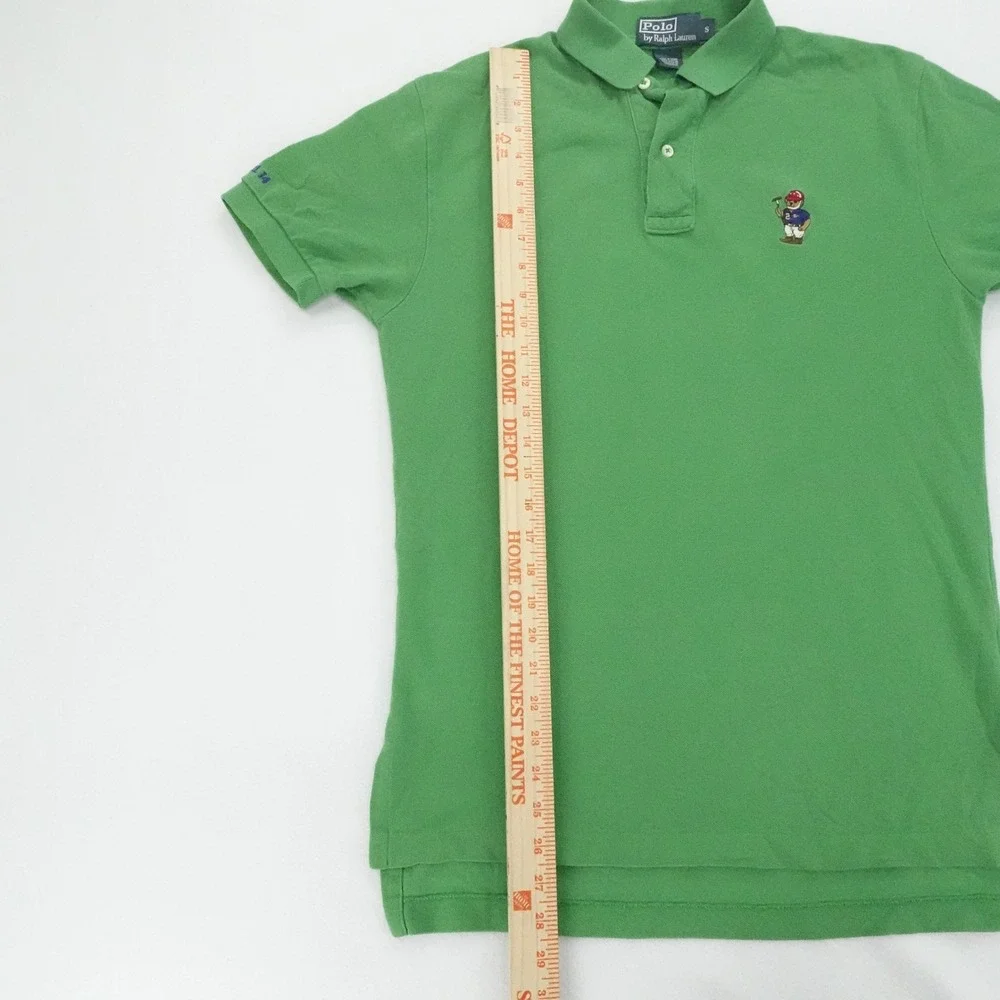 Polo Ralph Lauren Shirt Men S Green Polo Bear Short Sleeve Vintage RL 14 Logo